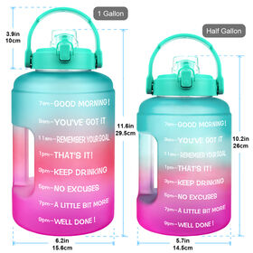2.5L 83oz 3.78L 128oz Wide Mouth 1 Gallon Motivational Water Bottle with Time Marker Flik-Flop BPA