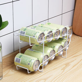 Stackable Can Storage Dispenser Metal Rack for Refrigerator