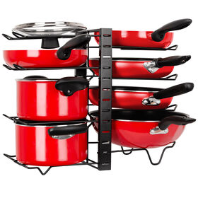 Support Vertical Réglable Antidérapant pour Casseroles et Poêles avec 8 Compartiments