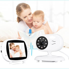 Monitor de bebé de video, cámara de seguridad para el hogar HD 1080P con  intercomunicador bidireccional, cámara de bebé de 3.5 pulgadas con monitor  de