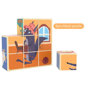 5 Paquete de madera Puzzle Niños Juguete Animal Bebé Rompecabezas 9 Pcs  Juguetes educativos tempranos