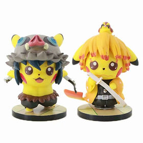Pikachus figura Cos Anime demonio asesino figura de acción Zenitsu Agatsuma Inosuke PVC acción ornamento