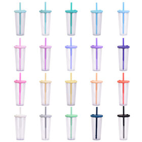 Buy Wholesale China Plastic Straw Cup Fancy Biscuit Design Summer Cute Girl  Double-layer Ice Cup & Plastic Straw Cup Plastic Tumbler at USD 3.46
