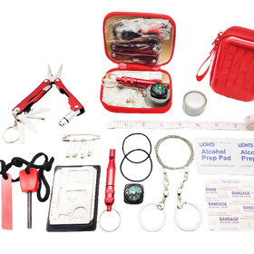 Kit Survie d'urgence, Multifonctionnel - 1er Secours, Outils Plein air, SOS  (avec Manuel)