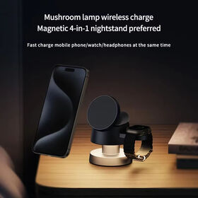 Usine OEM Lampe de Chevet Pliable 4 en 1 Rapide avec Station de Charge sans Fil et Support Magnétique pour Écouteurs iPhone