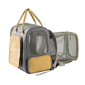 Foldable Pet Carrier Backpack with extension and comfortable backpack straps