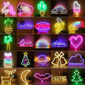 Luminous signage Neon Sign Led Modeling Light Luminous Letters Signboard  Acrylic Panel Neon Decorative Light (Size : H 50cm)