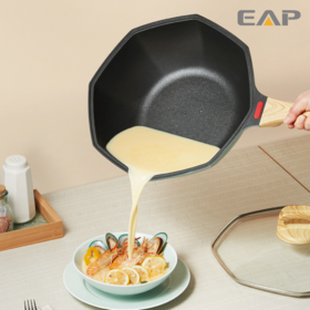 Octagonal Factory High Quality Cookware 24cm Die Cast Aluminum Frying Pan With Lid And Handle