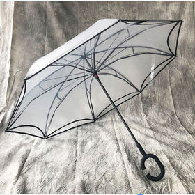 Double Layer Inverted Umbrellas with Geometric Catfish Silhouette Print Reverse Folding Umbrella for Car