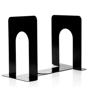 Black2 QiMing Bookends for Books,2 Pair Metal Book Holders for Office Shelves Adults & Kids Gift