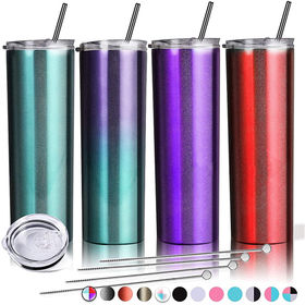 Sublimation Tumblers With Lids And Straws Bulk, Sublimation Tumbler Blank,  Stainless Steel Double Wall Sublimation Tumblers Skinny, Polymer Coating  For Heat Transfer,ideal For Christmas And Holiday Gifts - Temu