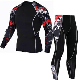 Long Sleeve Compression Rash Guard Tops and Pants Set