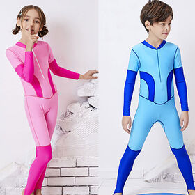 Combinaison de plongée une pièce pour enfants, combinaison de plongée, lycra manches longues anti-UV UPF 50+ pour enfants