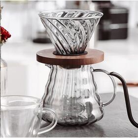 Pyrex glass coffee pot glass coffee sharing pot coffee set household hand  glass sharing pot 