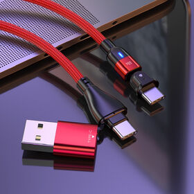 2-in-1 60W Magnetisches USB-Kabel für Android Typ C, 60W Magnet-Schnellladekabel A auf C, C auf C Kabel