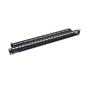 24-Port Patchpanel ohne Buchsen für 3M Keystone Module 19" 1HE STP Leergehäuse