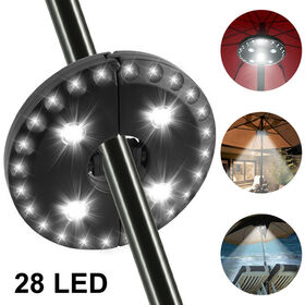 28 LED Parasol Patio Umbrella 3 Brightness Mode Camping Tent Outdoor