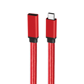 USB C Verlängerungskabel 1,2m, flaches USB Typ C Verlängerungskabel 10 Gbit/s HDR 4K 60 Hz in Rot