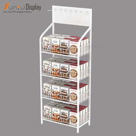 4 Tiers Retail Candy Display Rack Snack Organizer Snack Shelf For  Countertop