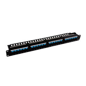 لوحة توصيل UTP Cat6A مقاس 19 بوصة 1U، 24 منفذ، Krone و IDC مزدوج 110
