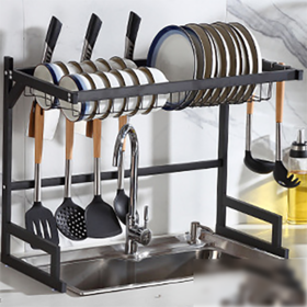 Estante de cocina montado en la pared de 3 niveles para platos, escurridor  de cocina de acero inoxidable, organizador de utensilios de instalación sin