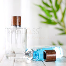New Design Beech Wood Glass Perfume Bottle Wooden Caps Varnish Natural  Wooden Lid Glass Jar Square Glass Perfume Lid - China Perfume Bottles, Glass  Perfume Bottle