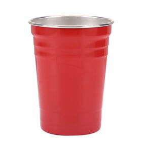 16oz 18 oz 500ml factory custom 304 stainless steel reusable red party cups for drinking