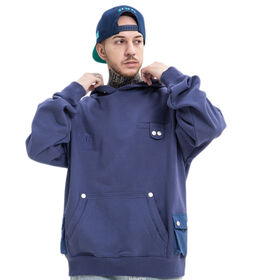 Sweat-shirt à capuche doux pour hommes Automne Couleur unie Multi-poches Sweat à capuche Oversize Sweat-shirt en polaire Homme