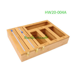 Reasonable Partition openable Top Lids Ziplock Bamboo Storage Bag Dispenser