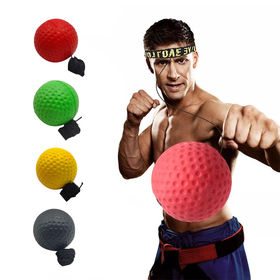 Pack familial de balles réflexes de boxe, avec 2 bandeaux réglables pour  MMA, agilité, entraînement de