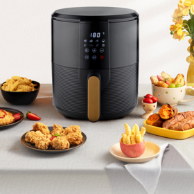 Air fryer for home use, intelligent control, easy to clean, non-slip pads, heat dissipation system