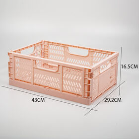 Foldable Plastic Baskets for Shelf Storage Organizing, Durable and