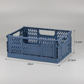 Foldable Plastic Baskets for Shelf Storage Organizing, Durable and