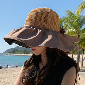 80cm Super large Brim Straw Sun Hats Women Summer Tourism Hat For