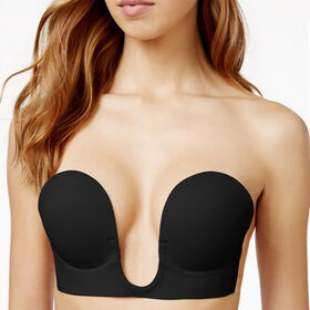 Stick-On Bandeau Plunge Bra with Graduated Cups