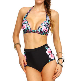 Sexy Black Clear Strap Triangle Bikini Set, Female Sexy Swimwear
