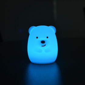 Mini Veilleuse LED en Silicone Souple en Forme d'Ours pour Enfants - Jouets Ours