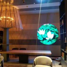 Papan logo LED dalam ruangan P2.5 bentuk bulat menu makanan bergulir diameter 640mm ukuran khusus