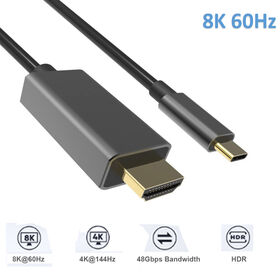 Cable de 1m USB C a HDMI - Cable Adaptador de Vídeo USB Tipo C a HDMI 2.0  4K de 60Hz - Compatible con Thunderbolt 3 - Portátil a Monitor HDMI - Modo