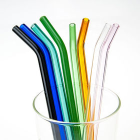 Buy Wholesale China Manufacturer Eco Friendly Reusable Borosilicate Clear  Color Thickness Glass Straws Bent & Glass A Straw Drink at USD 0.15