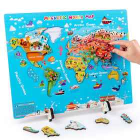 Puzzle carte du monde magnétique - jeu éducatif - Janod 