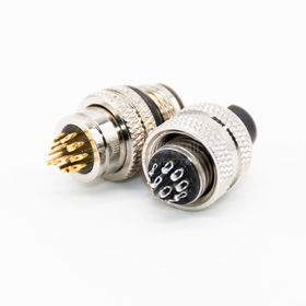 VELLEDQ Industrial Field-wireable M12 Sensor Connector 8-Pin Female Metal Adaptor Screw Terminal Shielded Plug Fittings