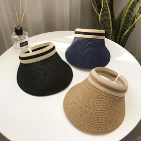 Sombrero de Paja Tejido para Mujer, Protección Solar para Verano, Sombrero de Moda para Exteriores