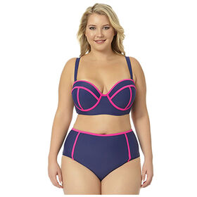 Traje de baño bandeaukini push up de talla grande con tirantes ajustables