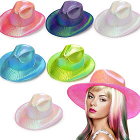 Light-Up Neon Pink Fabric Cowboy Hat