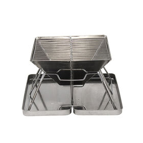 Portable BBQ Charcoal Wood Camping Grill with Carrying Bag
