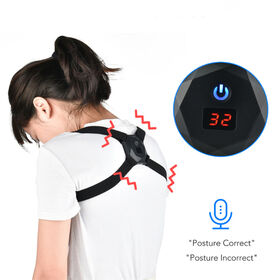 Smart Posture Corrector with Sensor Vibration Reminder for Men and Women,  Backmedic Posture Reminder for Teens Kids with Adjustable Angle and Strap  Help to Keep Right Posture black universal