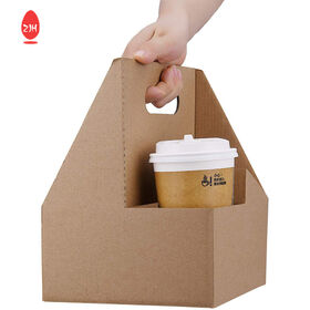 Disposable Take Away Paper Cup Carrier Craft Paper Coffee Cup Holder –  Fastfoodpak