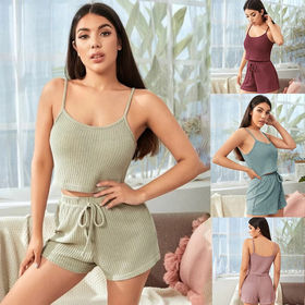 SEDEX Women's Cami Pajamas Set Lingerie Lace V-Neck Sleepwear Vest Short Nightwear Chemise Outfits Negligees Set for Ladies 