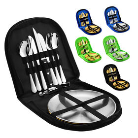 Stainless Steel Picnic Silverware Portable Cutlery Set Outdoor Camping Bag Travel Portable Cutlery